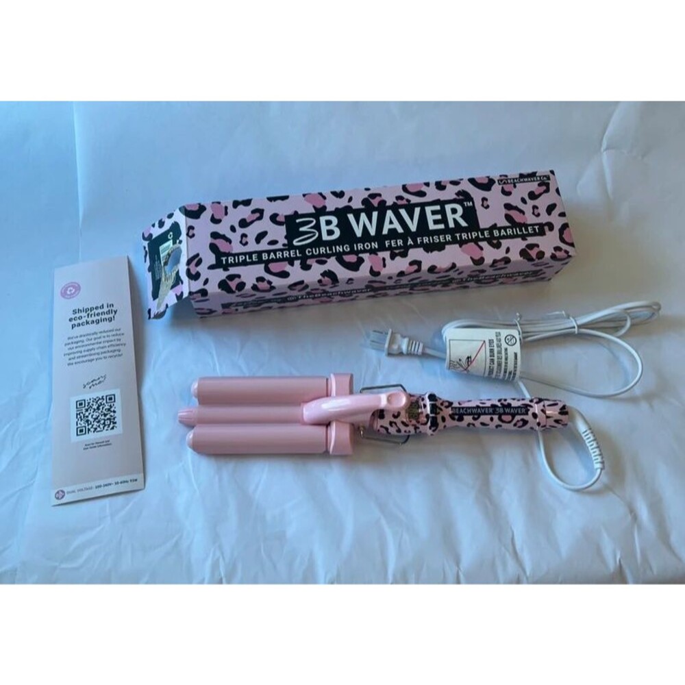 Beachwaver 3B Waver Pink Leopard Triple Barrel Curling Iron
